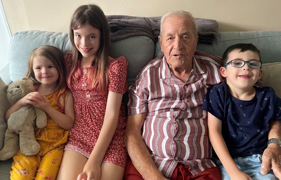 Great Grandad, Darcie, Emelia and Finley