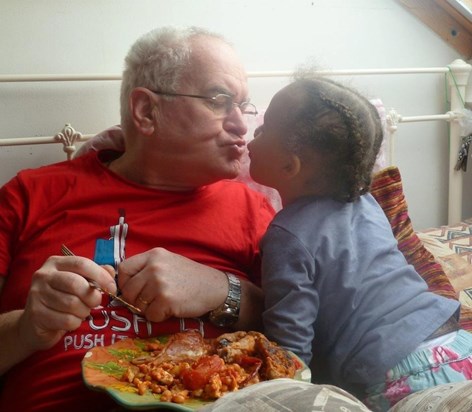 Breakfast in bed from his granddaughter 