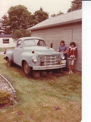 1951 Studebaker Dick-first owner-grandchildren Mandi & Hali Summer 1983 Tacoma Wn