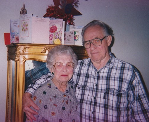 Dad and Grandma Slater (Edith Marie) inside Encanto home Phoenix, AZ