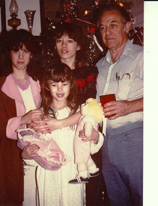 Christmas 1984 Grandchildren Hali, Mandi, & Cari in Phoenix, AZ.