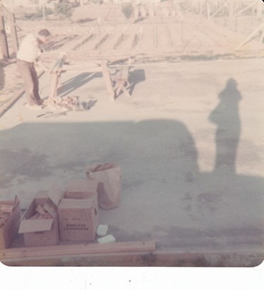 Dad starting up on Cottonwood home Early May 1977