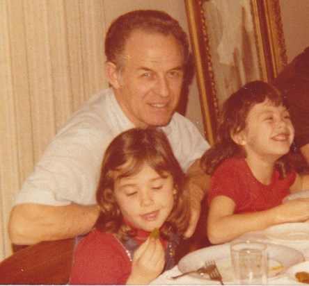 Dad & grandniece Sonja Currah (lower) & granddaughter Hali around 1980.