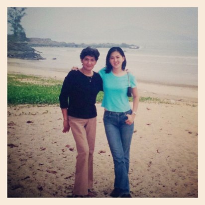 Me and Mama at Pandan Beach