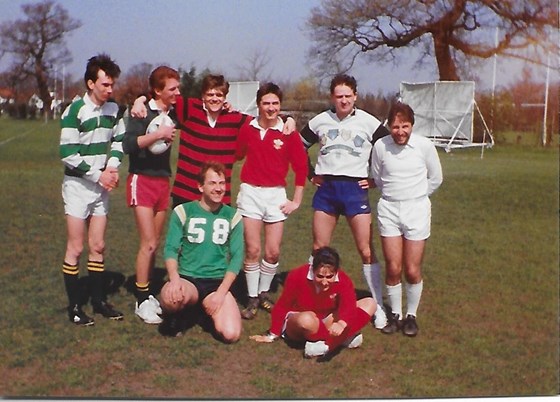 Ian looking rather chilly in his green and white rugby shirt spring 1988