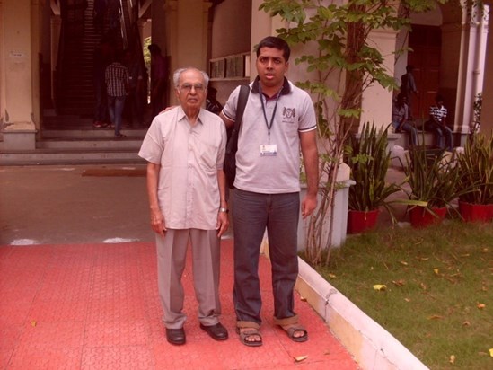 Grandpa, a Loyola College Alumnus visiting the campus after 70 years with his grandson Rohit