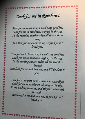 A beautiful poem that was read for Mum