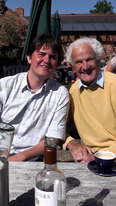 Nico and Grandpa Stuart at the Grosvenor Arms