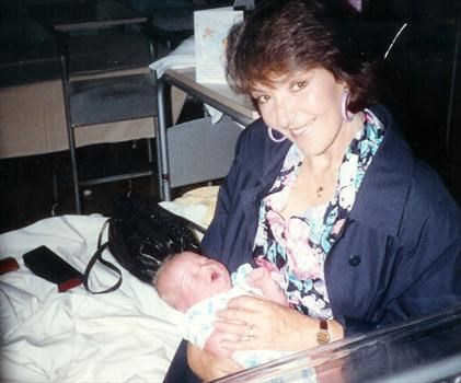 Nan with Clo when she was born