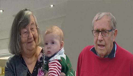 Alan with Gillian and Grandson Alby