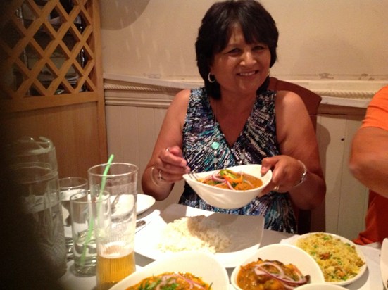 Enjoying a curry 