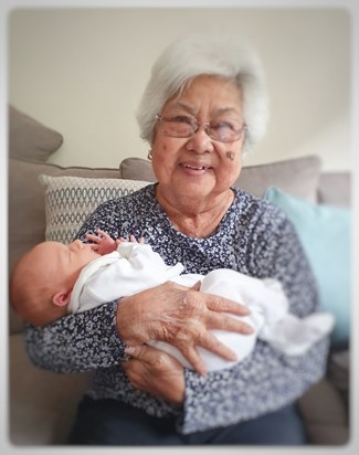 Mum with great grandson Jack Cooper September 2019.