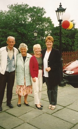 Mum with Aunty Kath, Uncle Bert & cousin Shirley