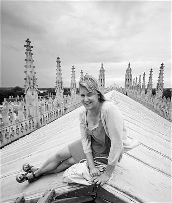 Isabelle up on the roof of King’s chapel in 2010