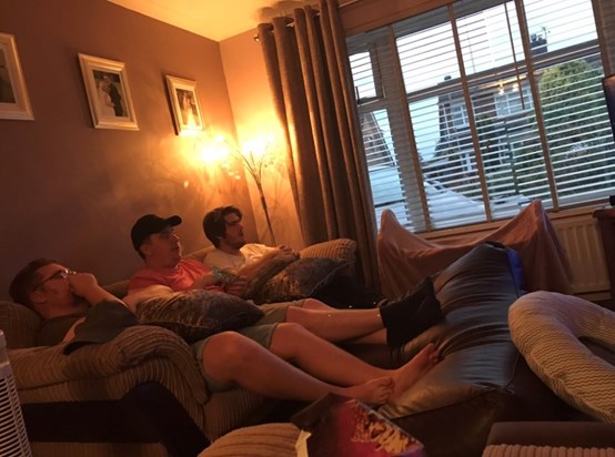 Sam, Luke & Shaun chilling watching the telly xx 