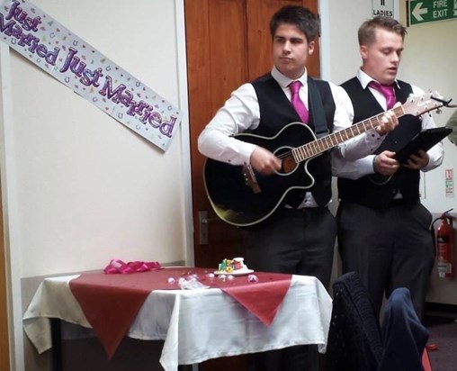 The boys singing at mum & Robs wedding xx 