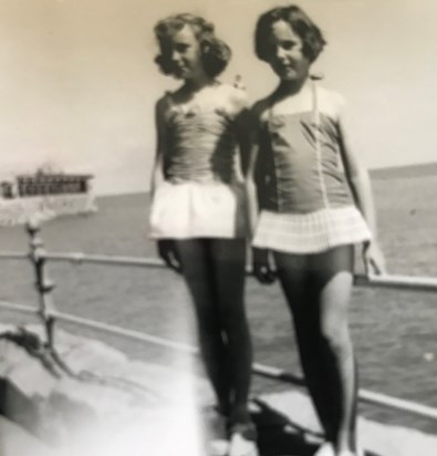 Sue and Kate circa1958 Rhos on Sea