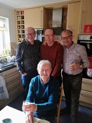 Dad/Jeff with his three boys  Julian  Simon and Alistair   xmas 2019