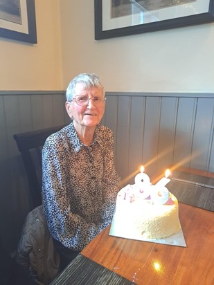 Nancy enjoying her 86th Birthday