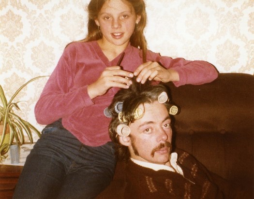 Dad humouring my ‘hairdressing phase’ x