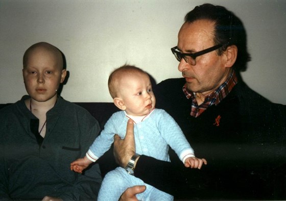 Kristjan with his little brother, Janez, and Grandad