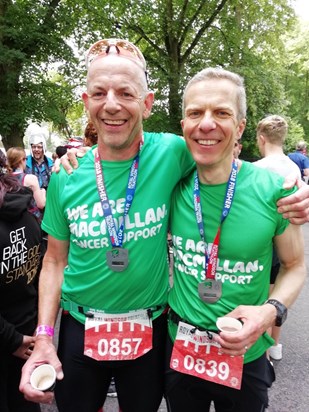 Dad and Craig after completing their Triathlon in 2018. 