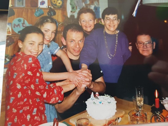 Cutting the Christmas cake many moons ago