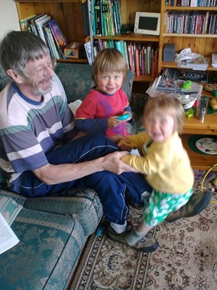 Gerry with the grandchildren in 2011