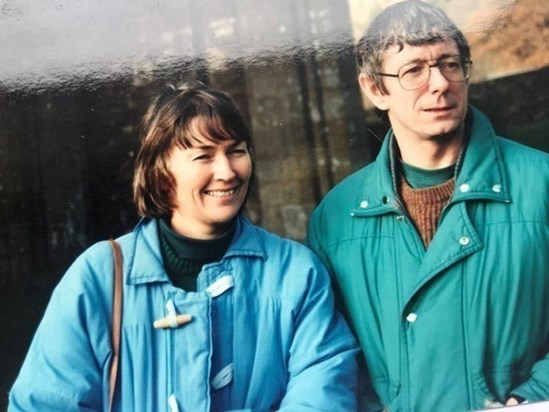 Gerry & Ealey at Llanthony Abbey Wales December 1992
