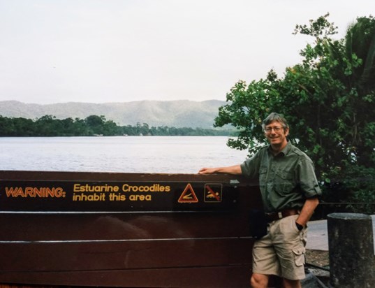 Gerry, in 1999, about to cross the Daintree River, into the ancient Daintree Rainforest in Nth Qld., north of Port Douglas.   https://www.discoverthedaintree.com/