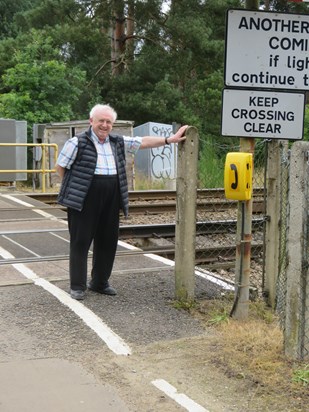 Stephen at rail crossing