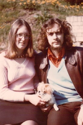 Dave, Gloria and Barney the dog 1975