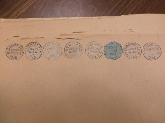 Glen's childhood postmark collection - See description