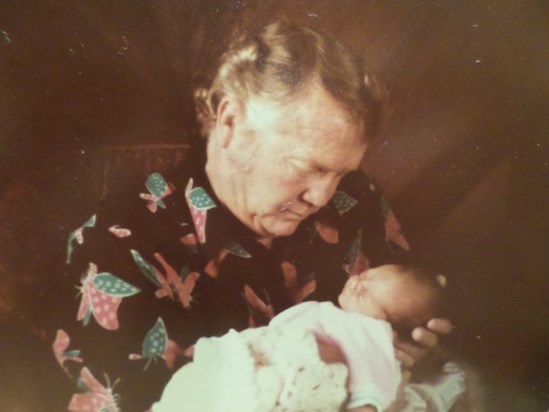 Glen w/ newborn grandchild - Oct '79