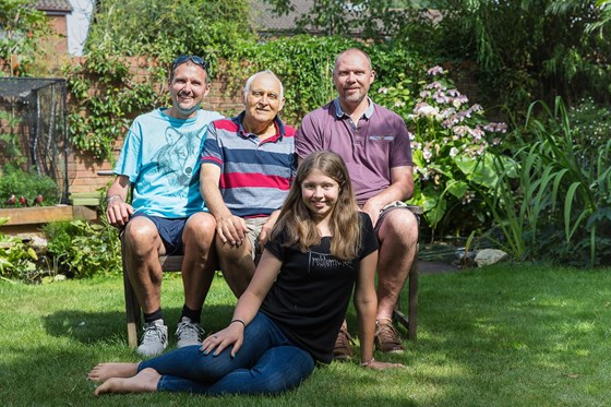 Father, sons and granddaughter