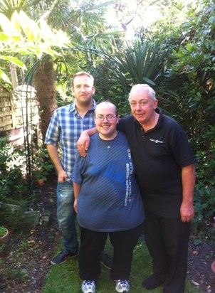 Grant with oldest son Glenn and his best mate Simon