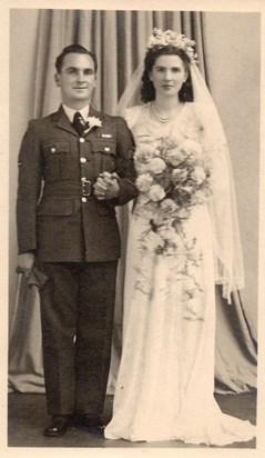 Mr & Mrs A J Dickson Wedding Day 20/10/1945 (Mum & Dad)