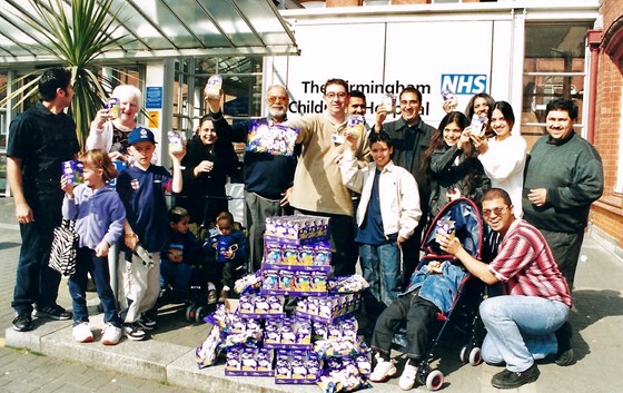 Donations of chocolate eggs bought through Ravi’s fund raising efforts for B’ham Children’s Hospital.  