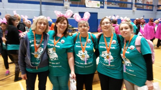 Team Ray's Angels after completing the Midnight Walk for WSB hospices.