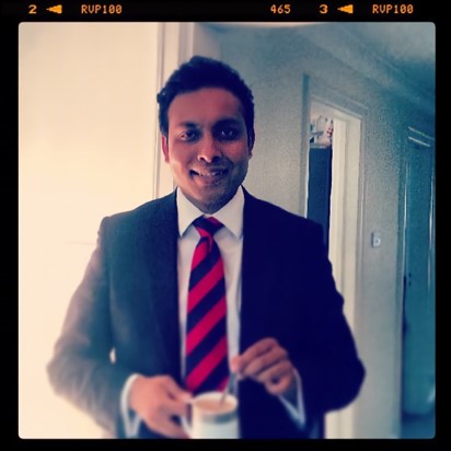 Saliya having a cuppa