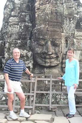 2010 Cambodia Angkor Thom   The Bayon, Jon & Liz