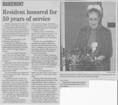 Red Cross 50 years of Service