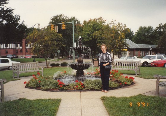 Mom on Mariemont Square in 1991