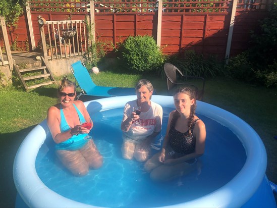 Judith in the paddling pool 