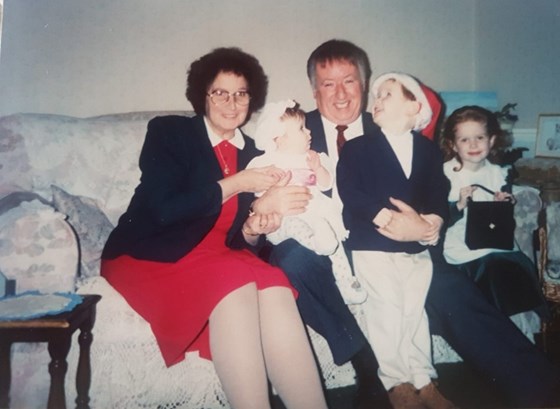 Mr Brennan with Chris Foley, Bernadette-Mary, Gareth and Elizabeth (Biddy, his Goddaughter) in 1991