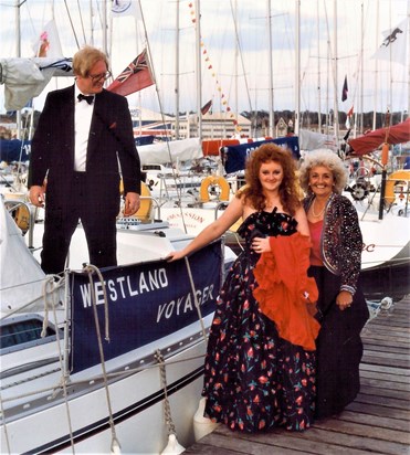 Jean leading a foray onshore during a 1990s Cowes Week.