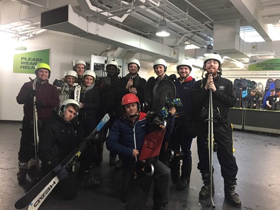 Ready to indoor ski with the crew