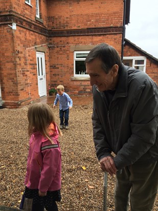 Grandad with Linnéa and Gustav