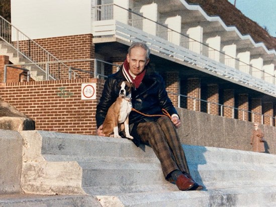 Dad with his beloved Hiedi. Bet he glad to see her again.  Enjoying long walks in the clouds!