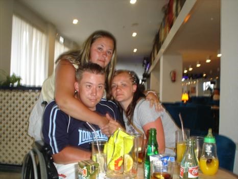 lee with martine and ashleigh in costa del sol x